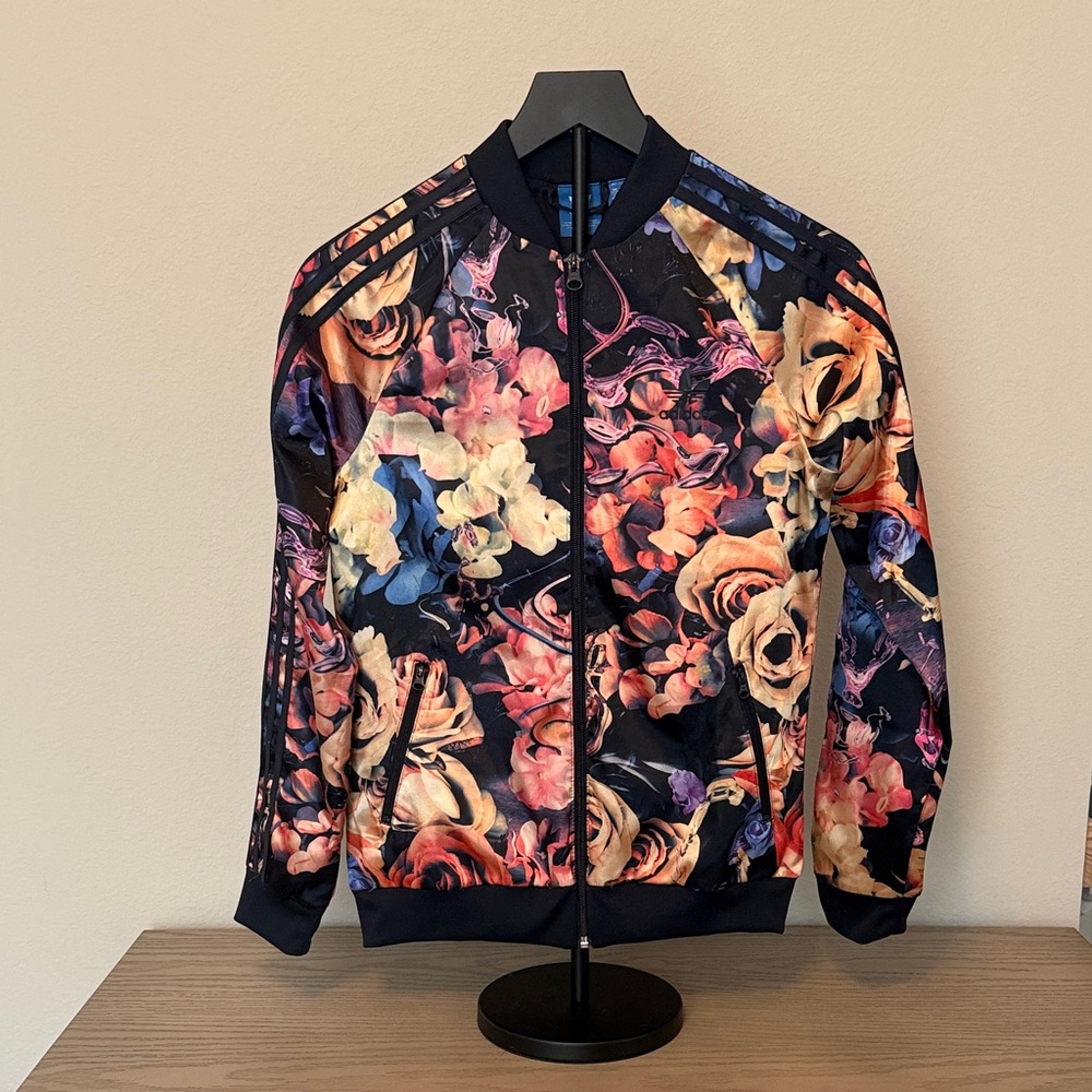 adidas Multicolor Floral Bomber Jacket - Picture 1 of 5